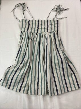 Miou Muse- Eloise Striped dress canvas/blues,S, babydoll/empire waist
